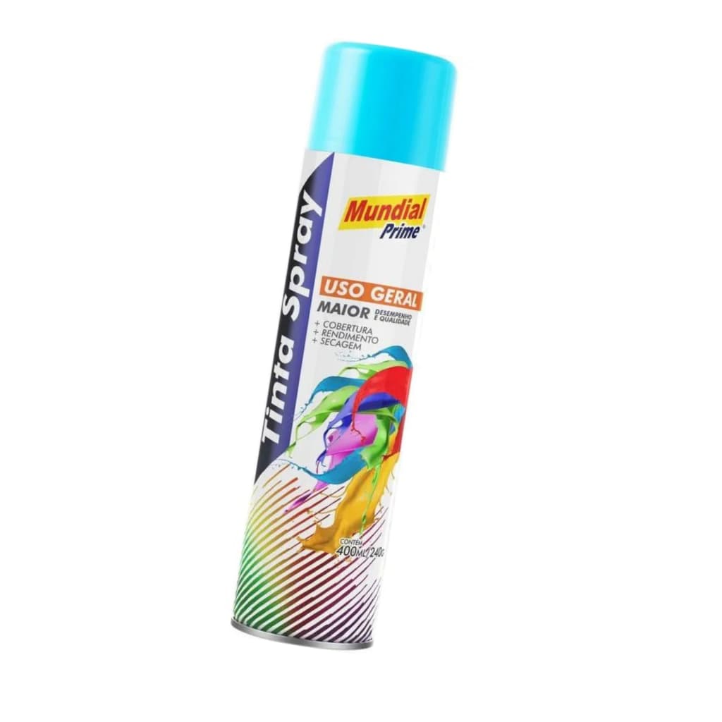 Tinta Spray Azul Claro 400ml Secagem Rápida Alta Cobertura Multiuso Metal Madeira Plástico