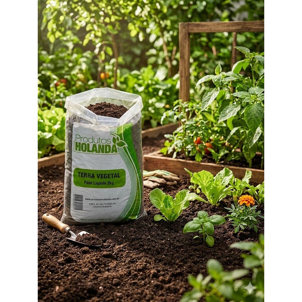 Terra Preta Vegetal Holanda 2kg Para Jardim Plantas Orquideas Hortas
