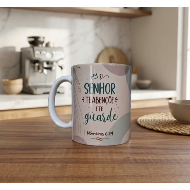 Caneca Cristã O Senhor te abençoe e te guarde Números 6:24 - Presente Gospel - Envio Imediato