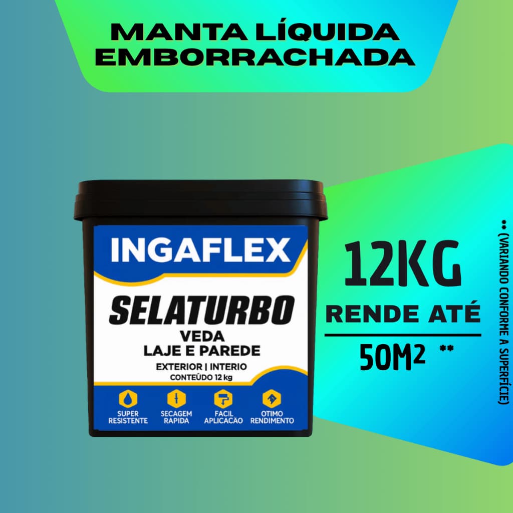Impermeabilizante Manta Líquida Selaturbo 12kg Anti-Infiltração Para Lajes Telhados Paredes