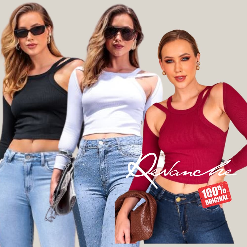 Cropped Vazada Com Alças Feminina Revanche Vidin