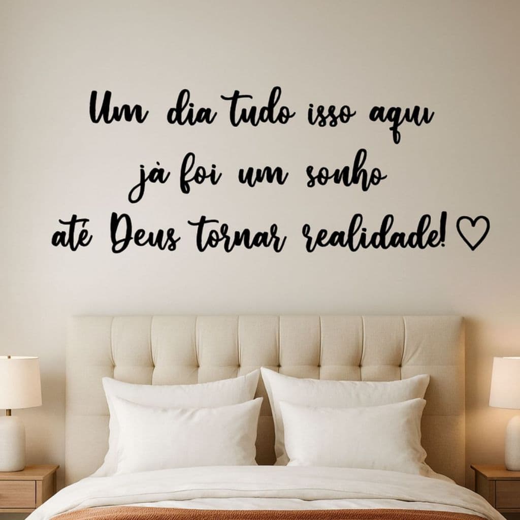 Frases Decorativas Para parede Amor Deus Seja forte e corajosa Decoração Sala Quarto Religiosa