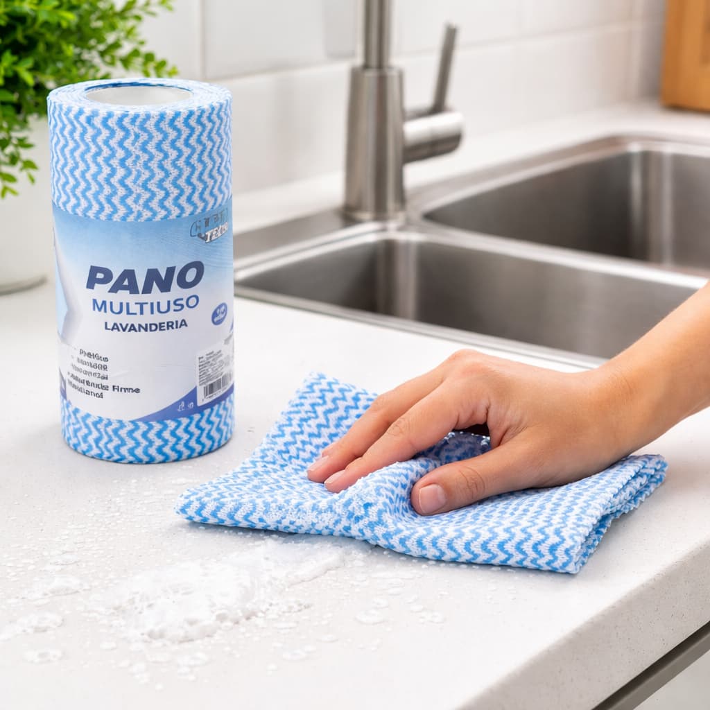 Rolo Pano de Limpeza Multiuso Descartável 100 Folhas Cozinha Alta Absorção Limpeza Pesada Rápida e Eficiente Multiuso