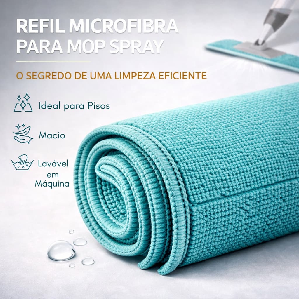 Refil de Microfibra para Mop Spray | Kit com 2 / 4 / 6 Unidades