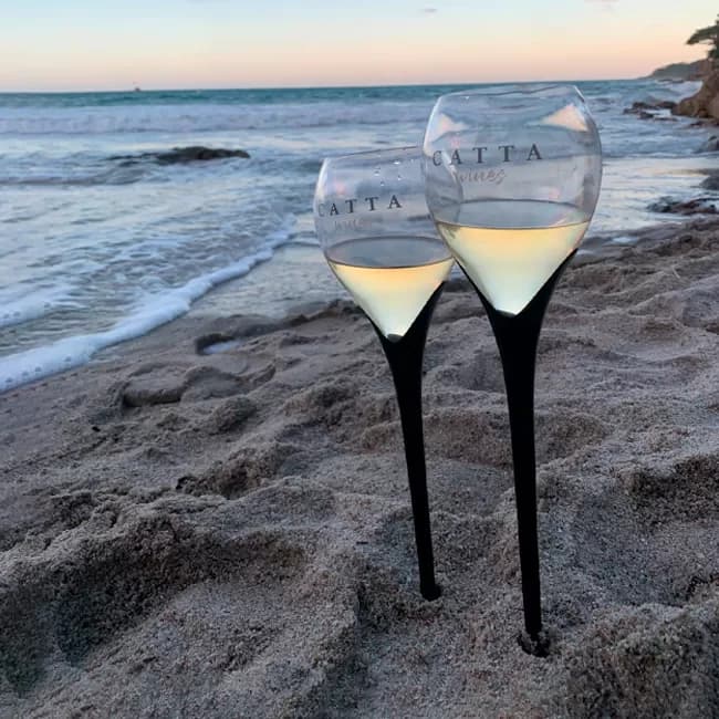 Taça Beach Queen Boccatti 520ml vinho Bebidas na Areia Praia Drink enterra cerveja aperol
