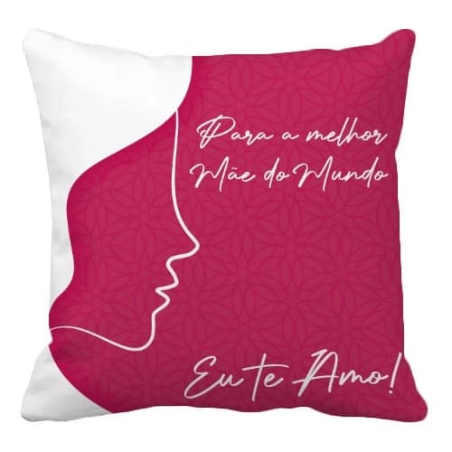 Capa de almofada dias das mães 43x43cm ziper invisivel