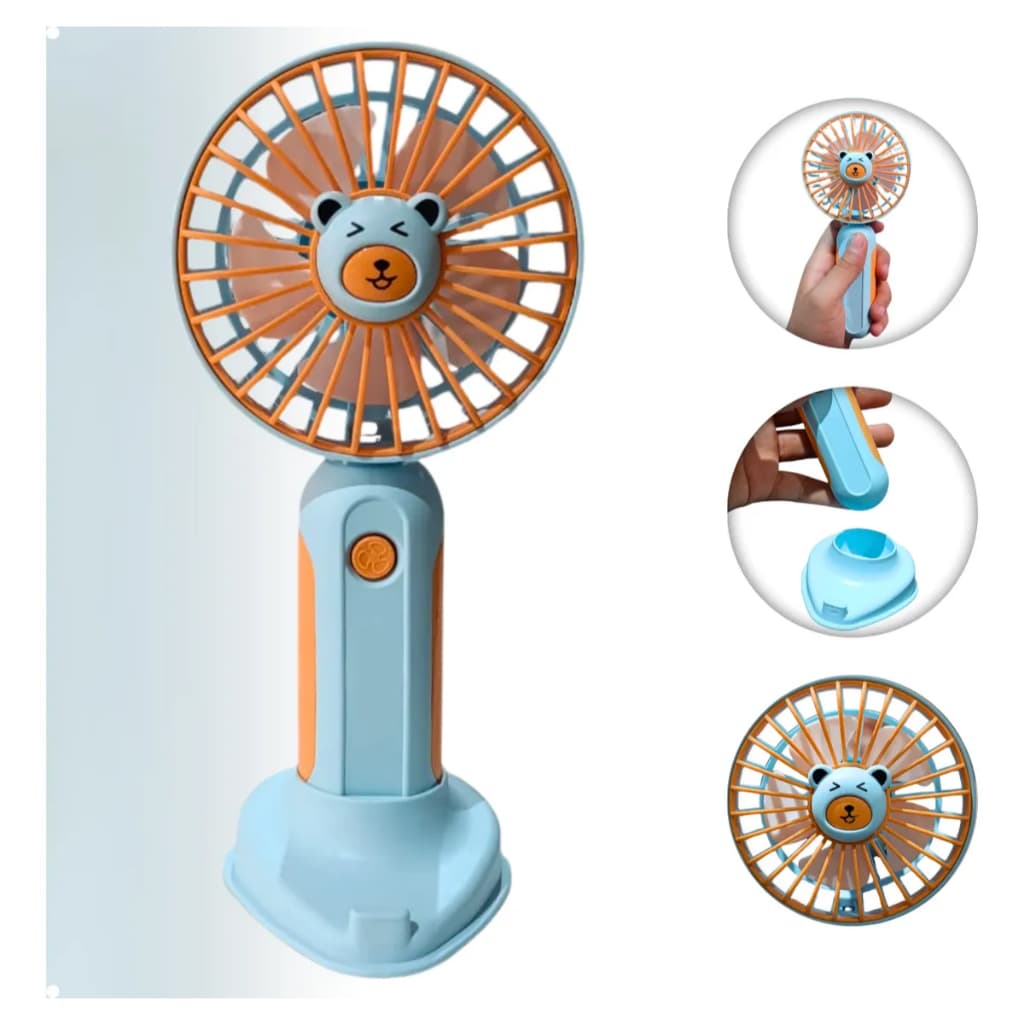 Mini Ventilador Portátil Recarregável USB 300mAh de Mão e Mesa | Ventilador Pequeno Cute