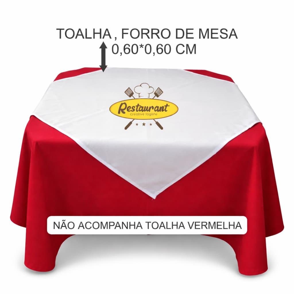TOALHA/ FORRO DE MESA MEDIDA 0.60*0.60 CM COR BRANCA PERSONALIZADA