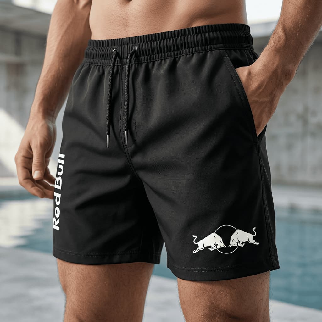Bermuda Red Bull Tactel Masculina Academia Antiodor Leve Secagem Rápida Top