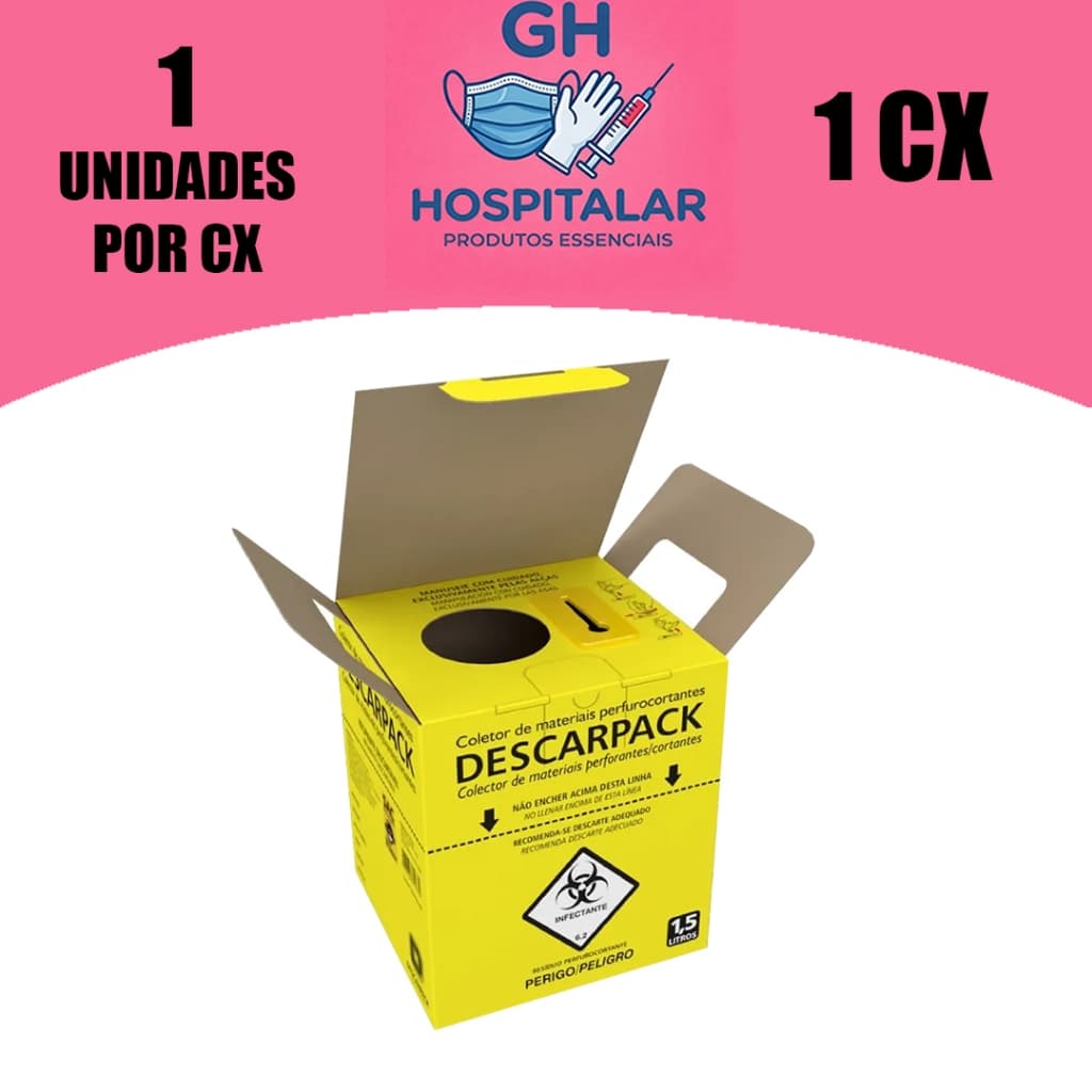 Coletor Perfuro Cortante - 1,5 Descarpack - UNIDADE