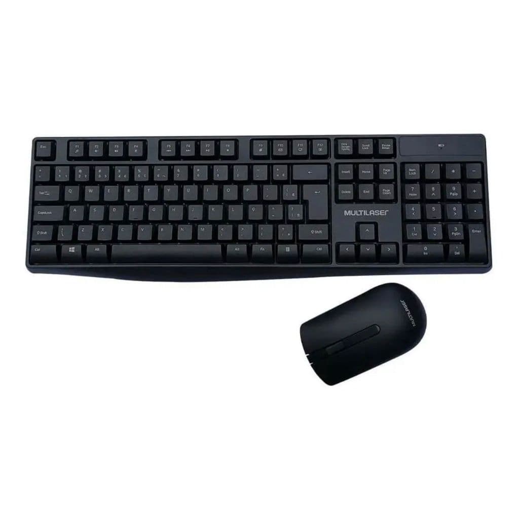 Kit Teclado E Mouse Sem Fio 2,4 Ghz Multilaser Tc270 Preto