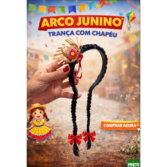 Tiara Junina Mira Vandinha Humi Rumi Arquinho Cabelo Sintetico Cosplay Fantasia