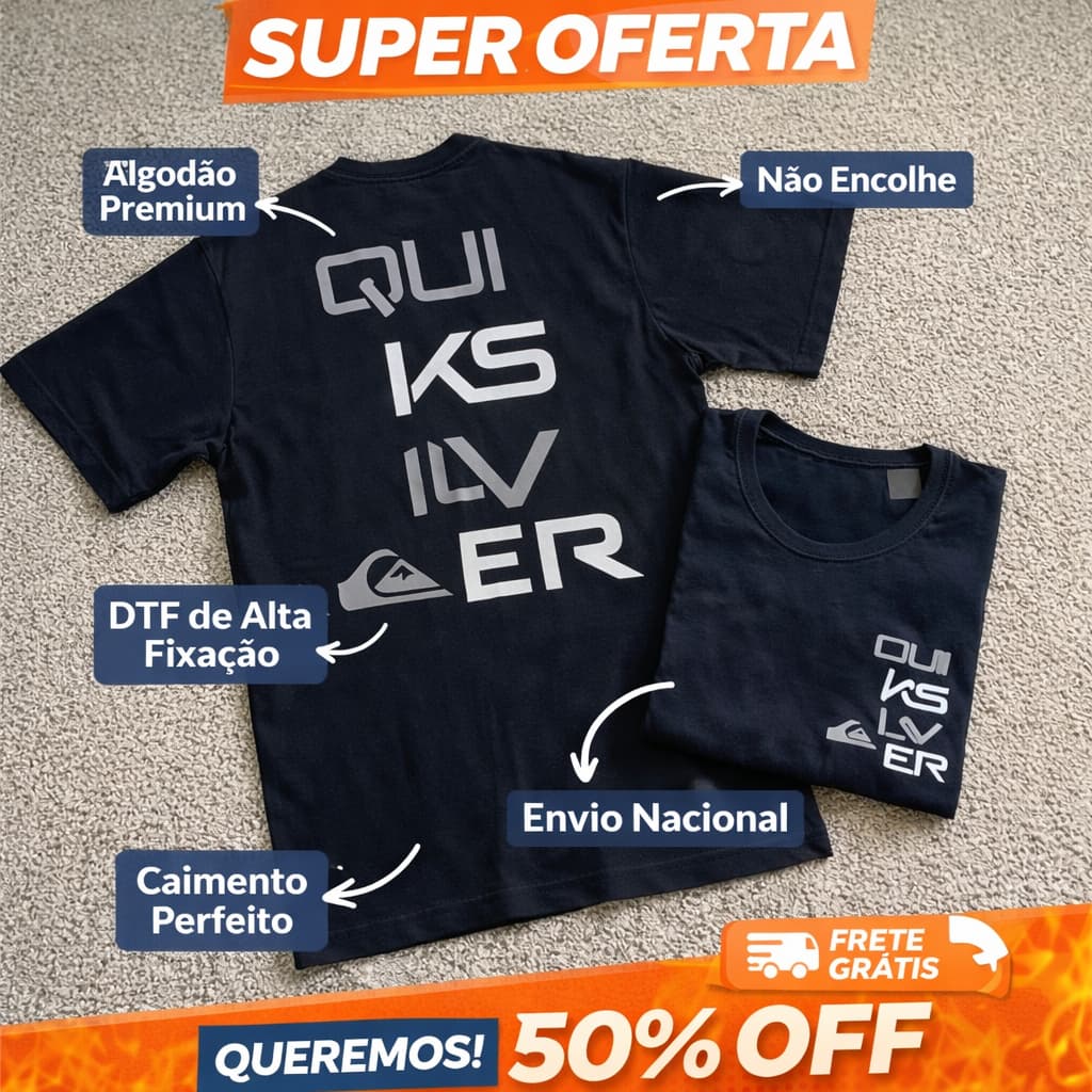 Camiseta Unissex Quik Escada Lançamento100% Algodão Infantil ao Plus size