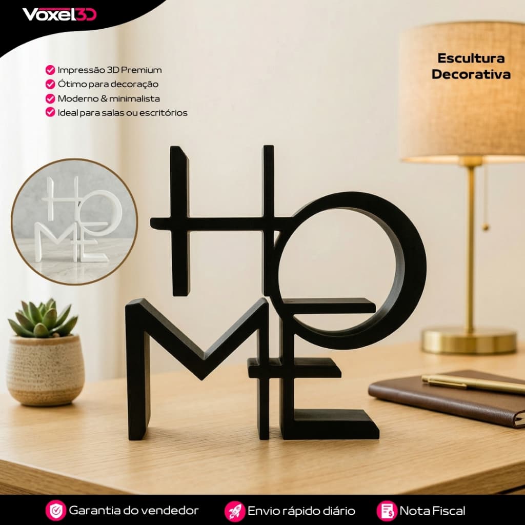 Escultura Decorativa HOME Enfeite Moderno Premium para Sala e Escritório Envio Rápido