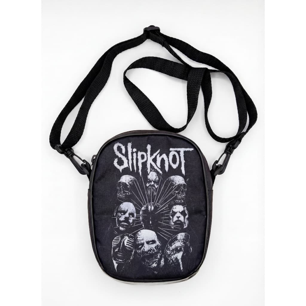 Bolsa Shoulder Bag Slipknot Transversal Bolsa de Ombro Rock Unissex Tiracolo Streetwear