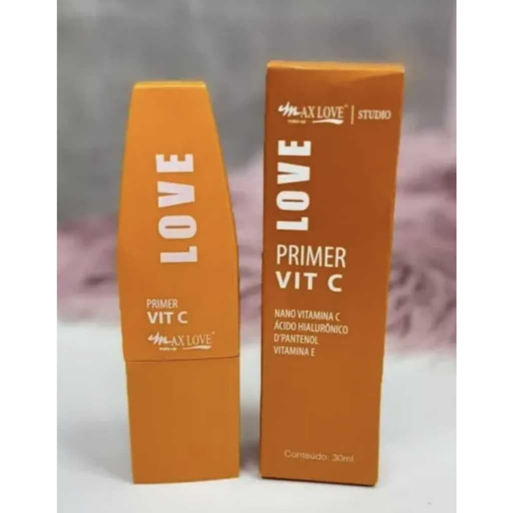 Max Love Primer Vitamina C Pré Maquiagem | Primer Hidratante Anticraquelamento | Primer HD Pré Maquiagem Facial