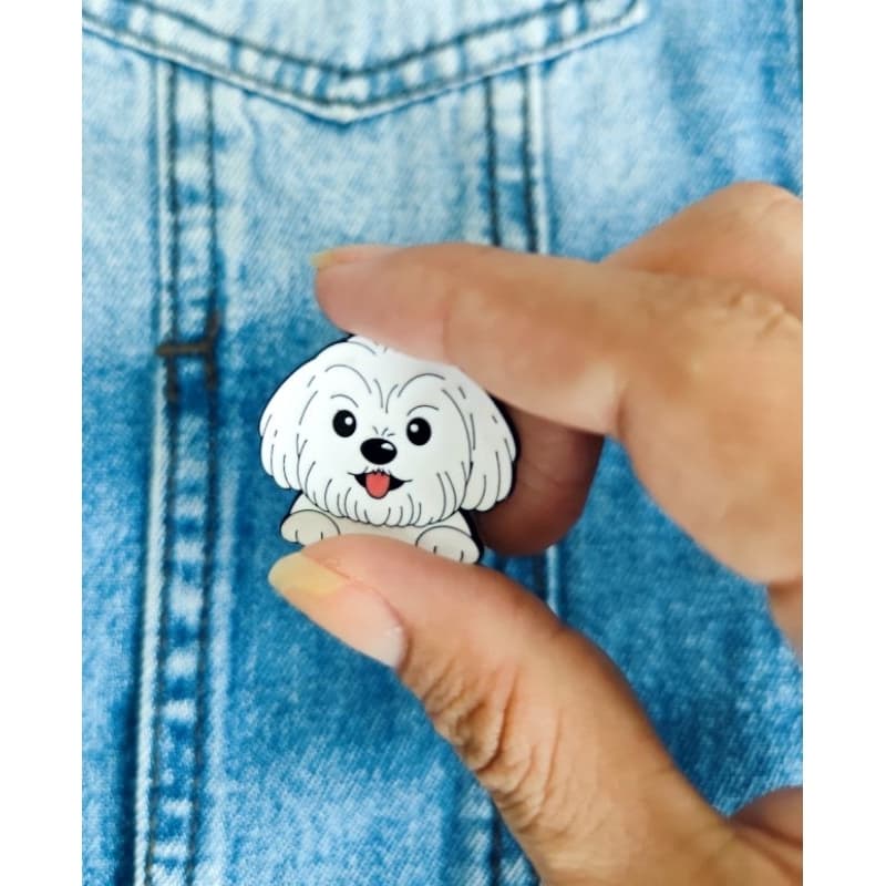 Bottom Cachorrinhos Border Collie Maltês Corgi Pug Broche para Mochila Bolsa Presente Teen Kids Infantil Pet