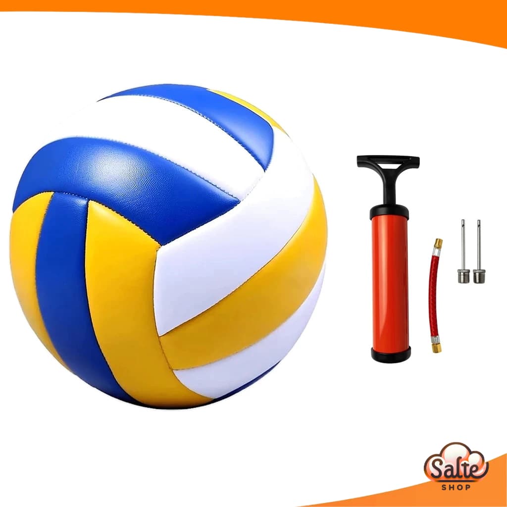 Bola de Volei Ou Bomba de Encher Ar Quadra Praia Areia Voleibol Profissional Costurada 22Cm