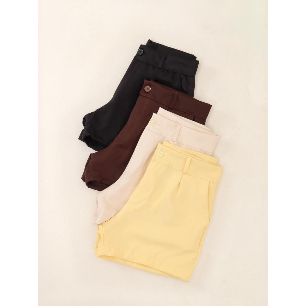 Short Alfaiataria Feminino Versátil Estruturado Toque Macio Elegantes Aparência Minimalista Chique