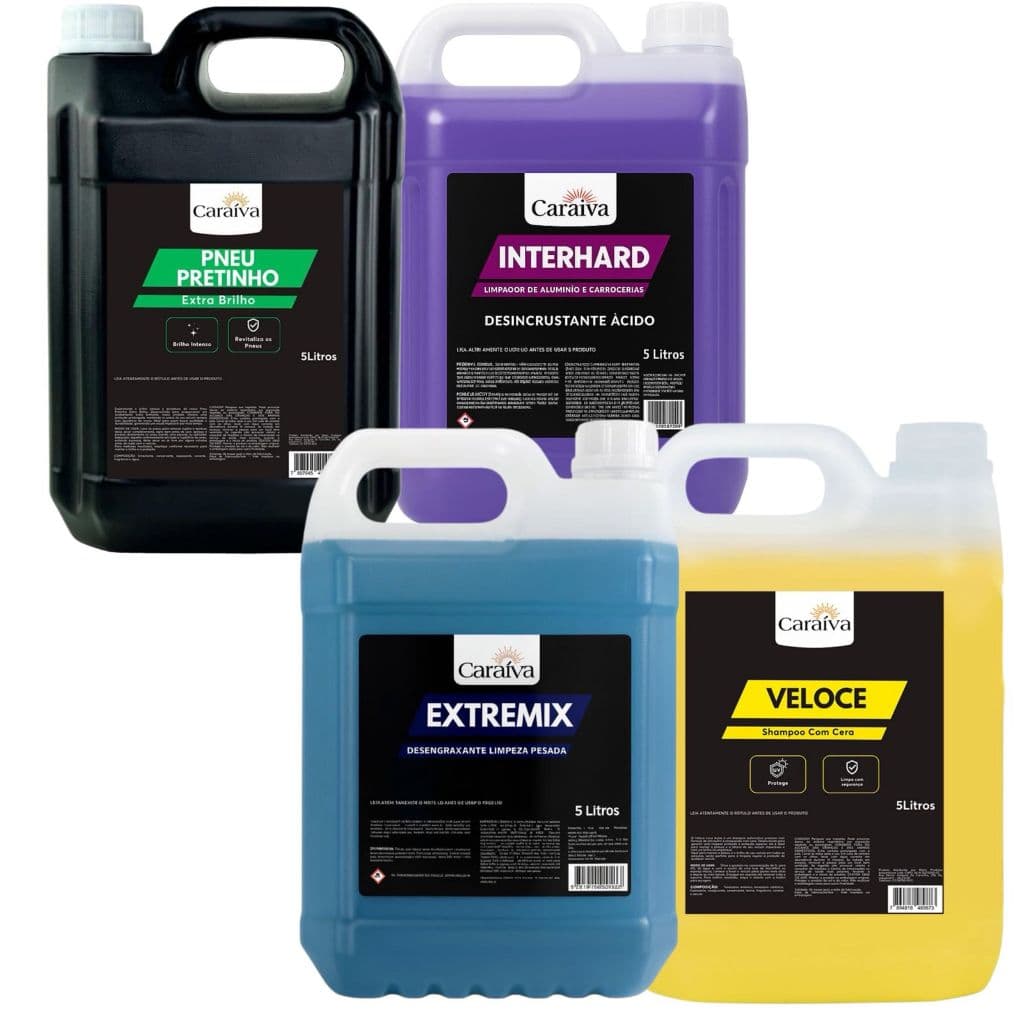 Kit Lava Jato Limpeza Pesada Desengraxante Motor Chassi Carrocerias Lm Mol Pretinho Brilho Shampoo Com Cera De Carnauba