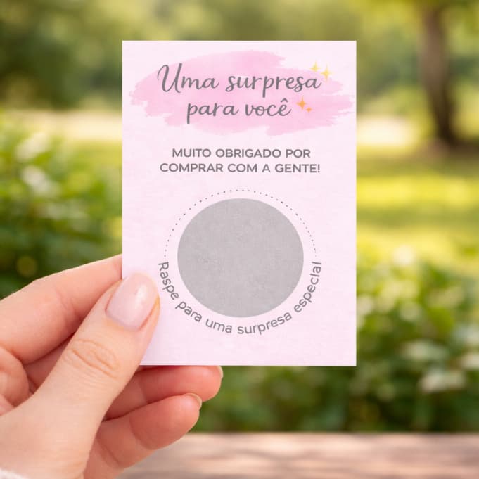 Cartão Raspadinha Desconto ou Mimo Cartão Raspável Fidelização Garantida