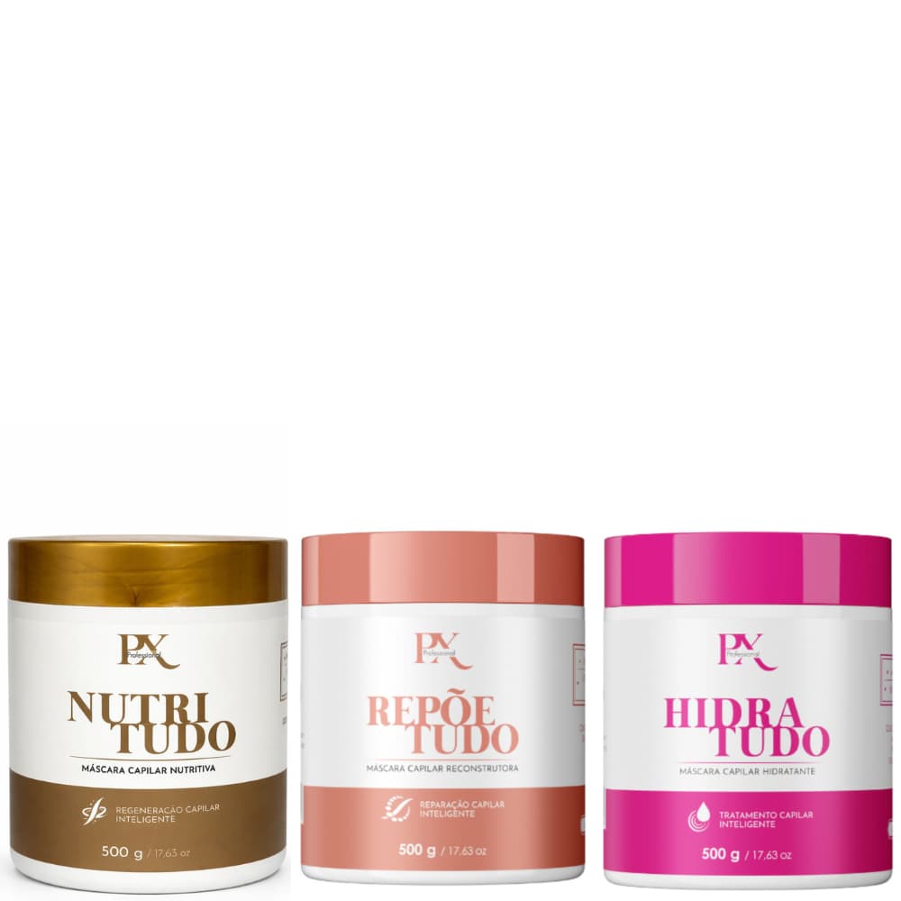 Cronograma Capilar Máscaras Nutrição500g,Reconstrução 500ge Hidratação 500g-PX Professional
