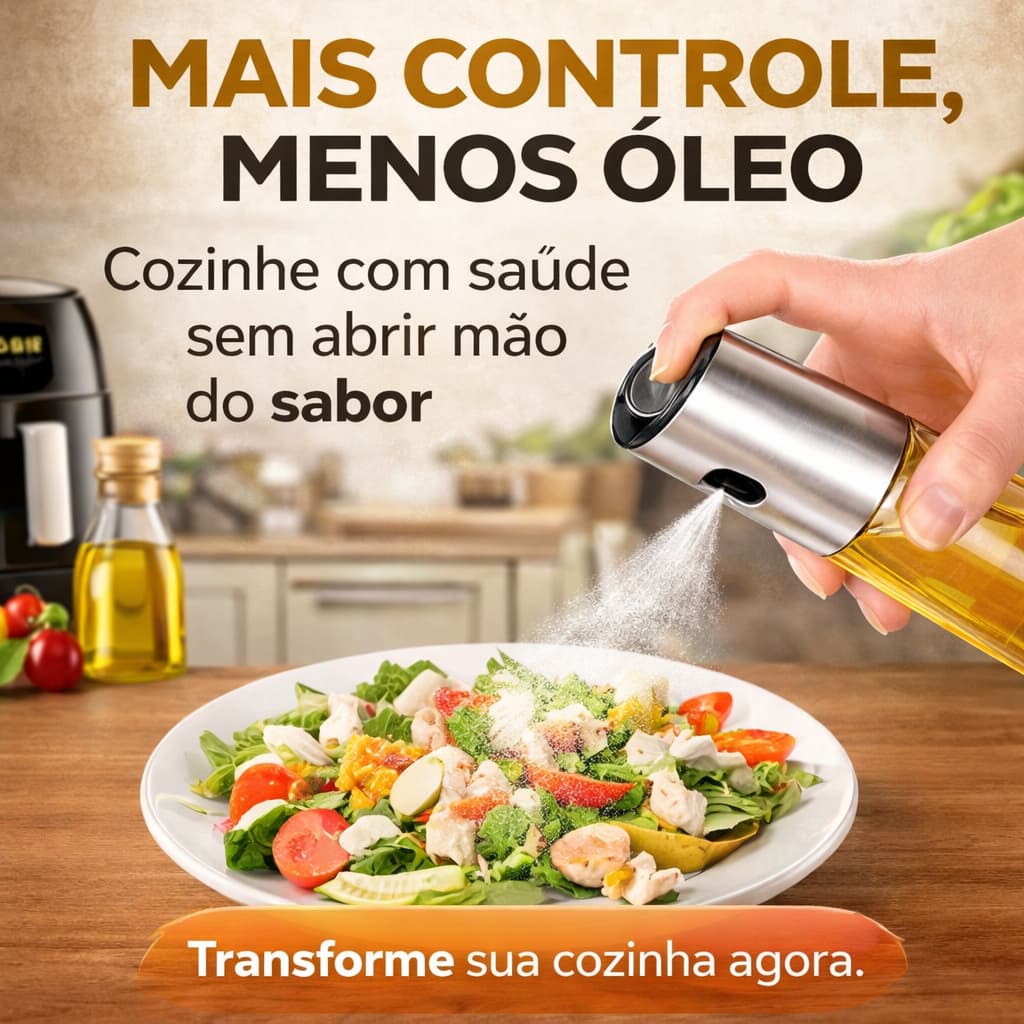Spray Azeite 100ml Vidro Pulverizador Óleo Vinagre Borrifador Cozinha Air Fryer