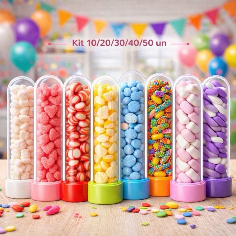 kit tubetes 13cm 10/20/30/40/50 Acrílico Decoração Para Aniversarios, Festas - Lembrancinhas