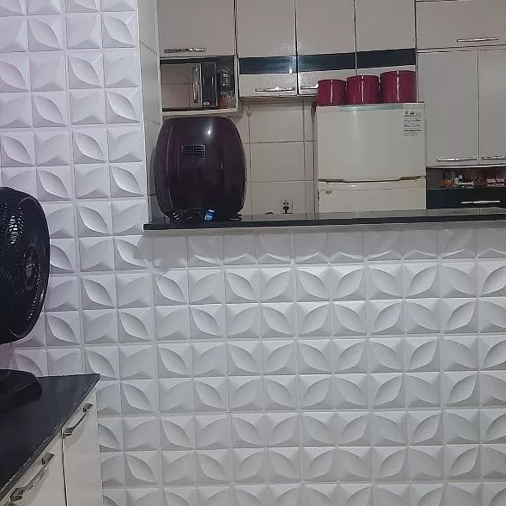Placas de Revestimento 3d PVC Preto e Branco De Parede Decorativa 25x25 cm Kit C/50 UN