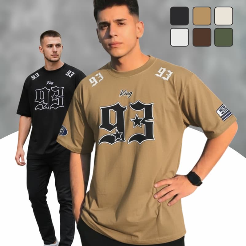 Camiseta 100% Algodão Street Wear Oversized Masculina Estampa 93King Conforto