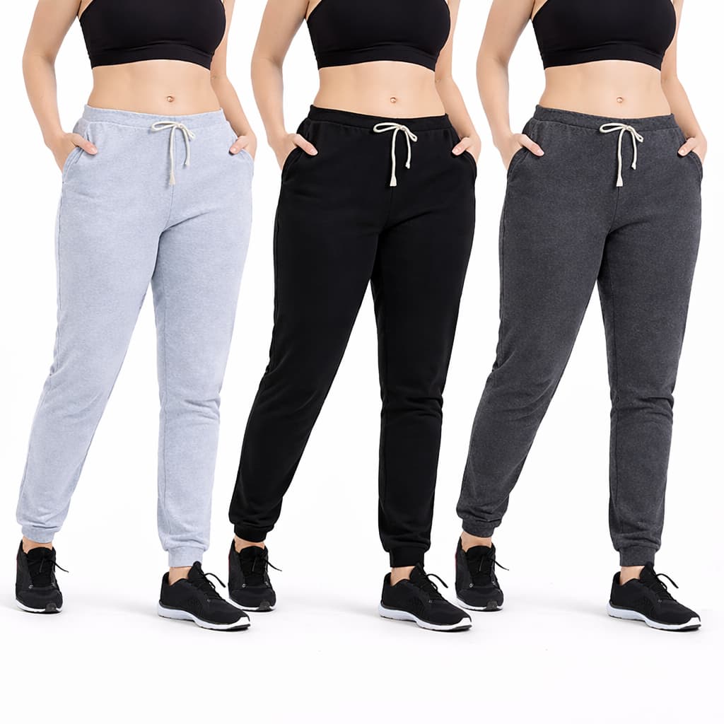 Calça Moletom Feminina Plus Size Punho Skinny Academia