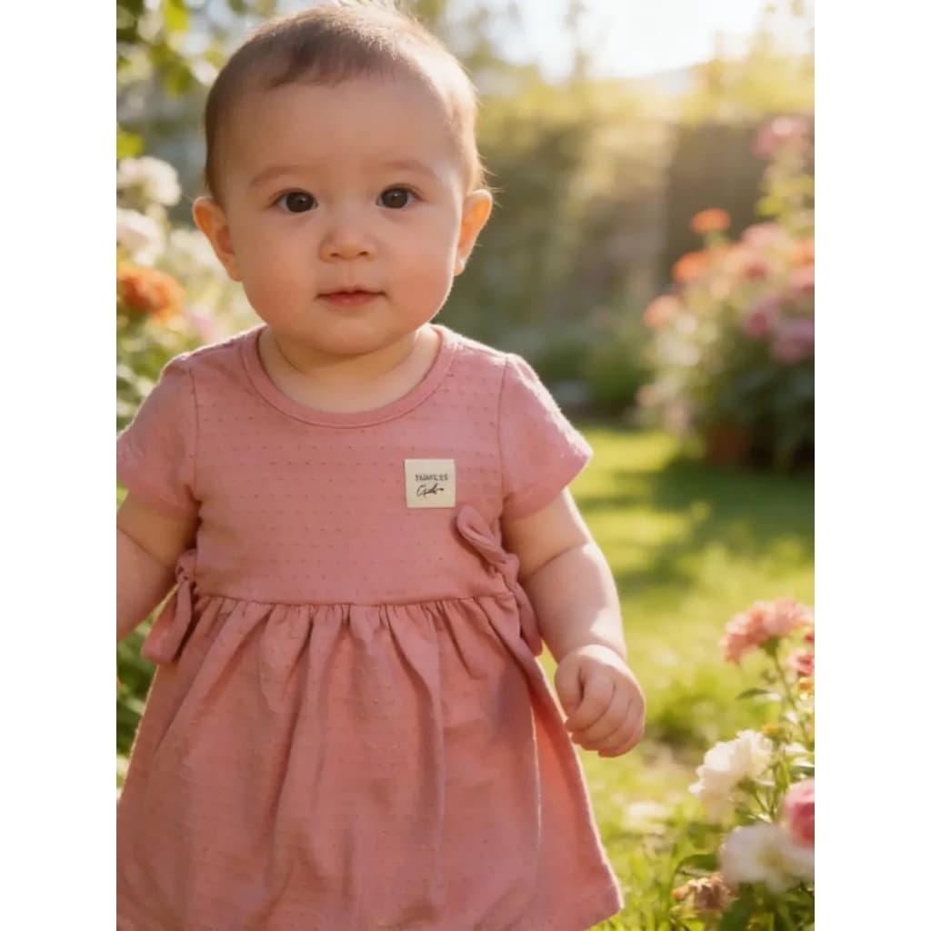 Vestido Curto Bebê Kamylus Manga Curta Laise - P M G