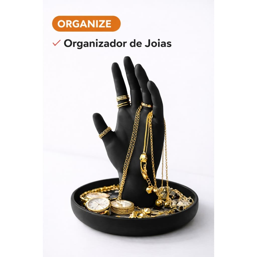 Porta Joias Organizador de Joias Porta Anéis Colares Suporte Decorativo Formato de Mão | Decoração Penteadeira