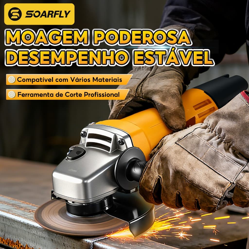 1200w Esmerilhadeira Lixadeira Angular 115mm 50/60HZ 12000rpm