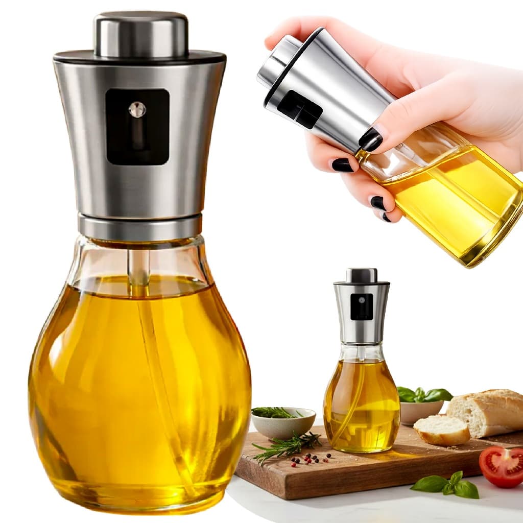 Galheteiro Borrifador De Azeite Vinagre Óleos Para Uso Culinário 200Ml De Vidro Linha Premium