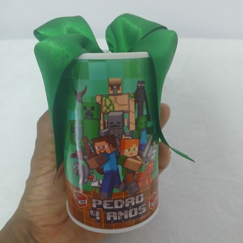 Cofrinho Personalizado Minecraft - Lembrancinhas Personalizadas Minecraft