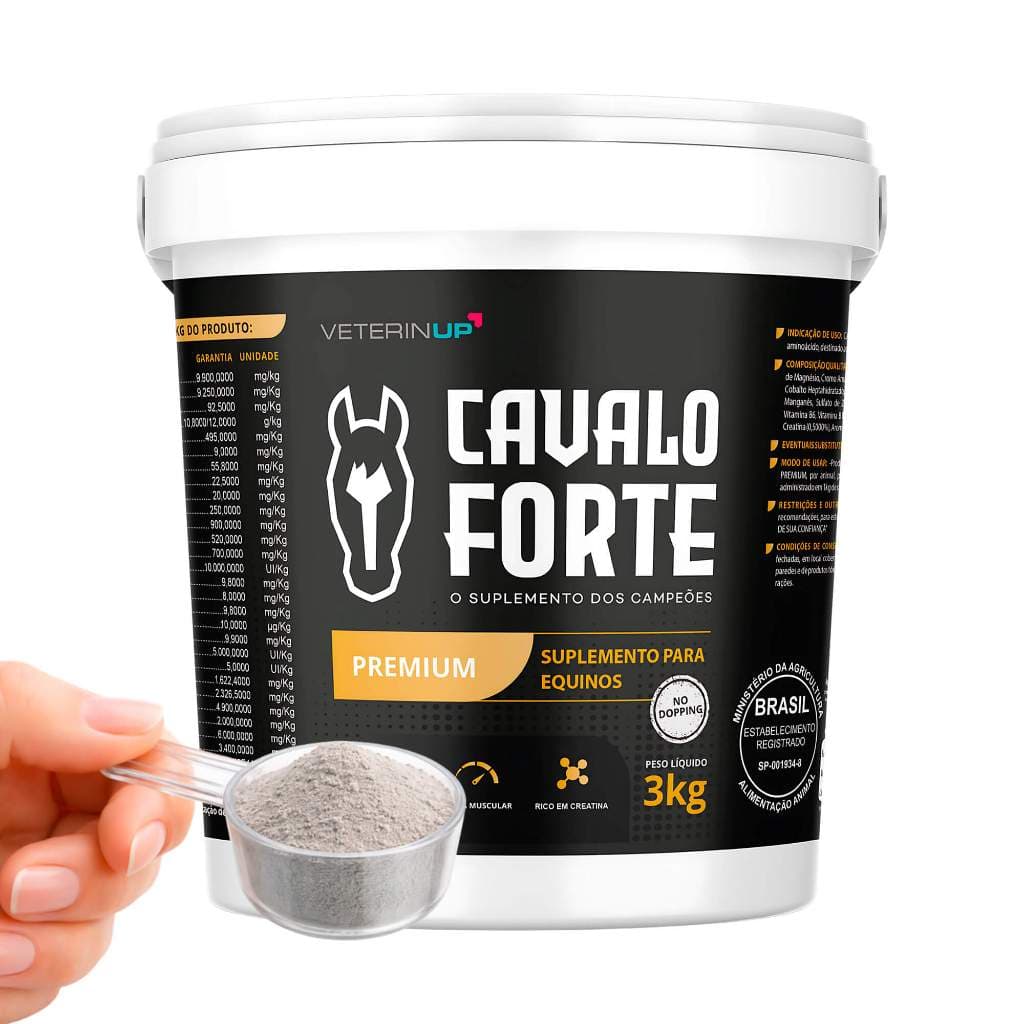 Cavalo Forte Premium 3kg - Suplemento p/ Massa Muscular e Explosão Equina