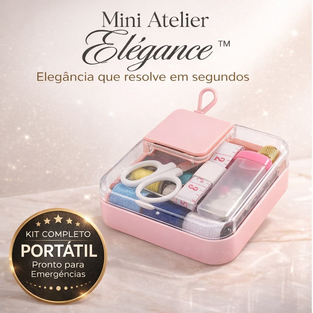 Kit de Costura Portátil Completo Mini Atelier Élégance™
