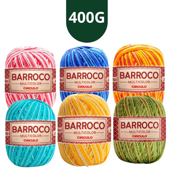 Barroco Multicolor 6 - 400g Barbante Crochê Escolha A Cor