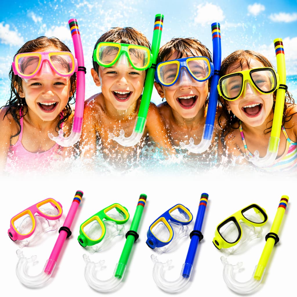 Kit Mergulho Infantil Piscina Banho Praia Natação (Óculos + Snorkel)
