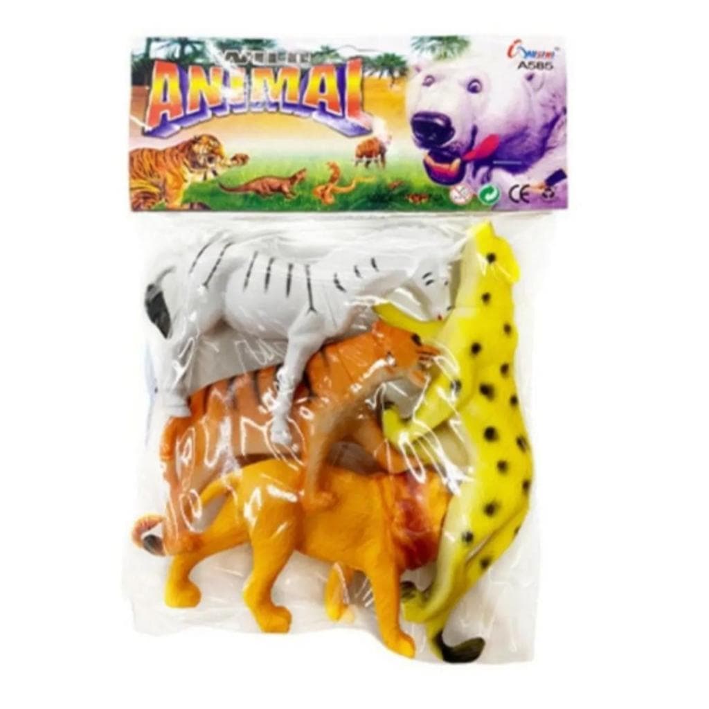 Kit com Animais Selvagens Resistente Infantil Brinquedo Para Todas as Idades