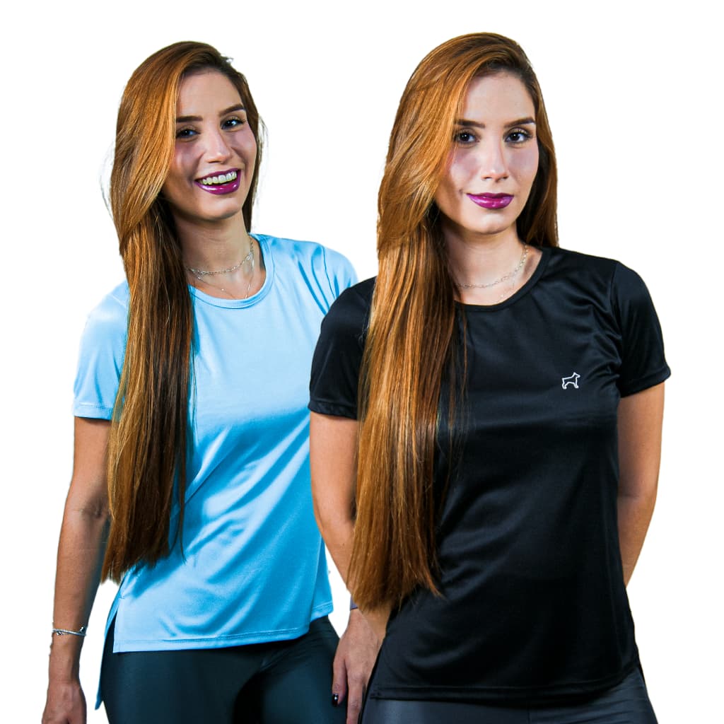 Kit 2 Camisetas Dry Fit Parvori Feminina Sobre Legging Tapa Bumbum - Academia Treino Esportes