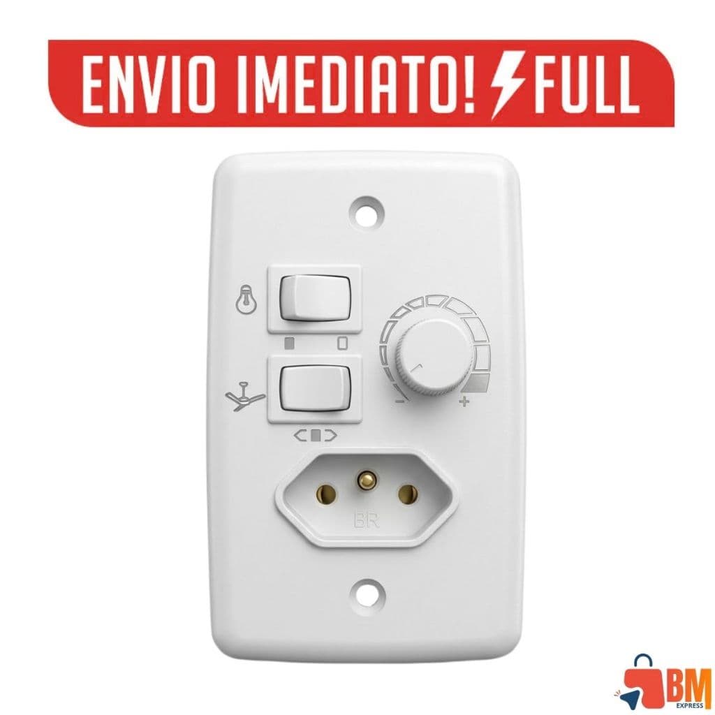 Controle de Velocidade Ventilador de Teto Bivolt com Tomada e Chave Rotativa PROMOÇÃO