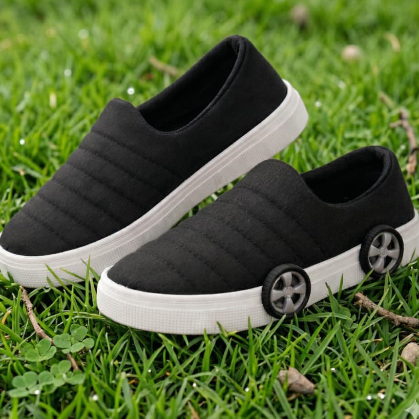 Tênis Infantil Masculino Calce Fácil Preto Futebol Slip On Confortável Leve Menino