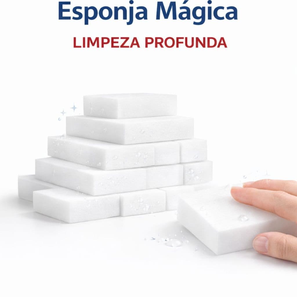 Kit Esponja Mágica Melamina para Limpeza Profunda Remove Sujeira Difícil Paredes Móveis Vidros