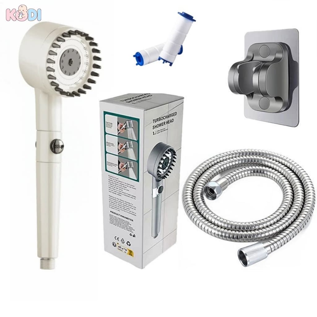 Chuveiro de Banheiro com Alta Pressão e Função de Massagem - Kit Completo com Mangueira e Fixador na Parede - U7
