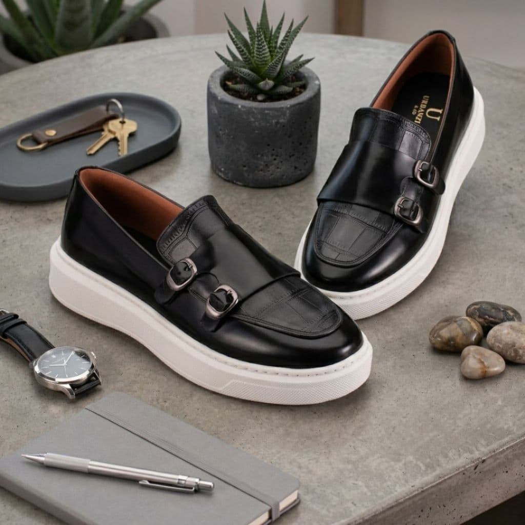 Loafer Masculino Mocassim Sapato Couro Fivela Casual Urbanzi