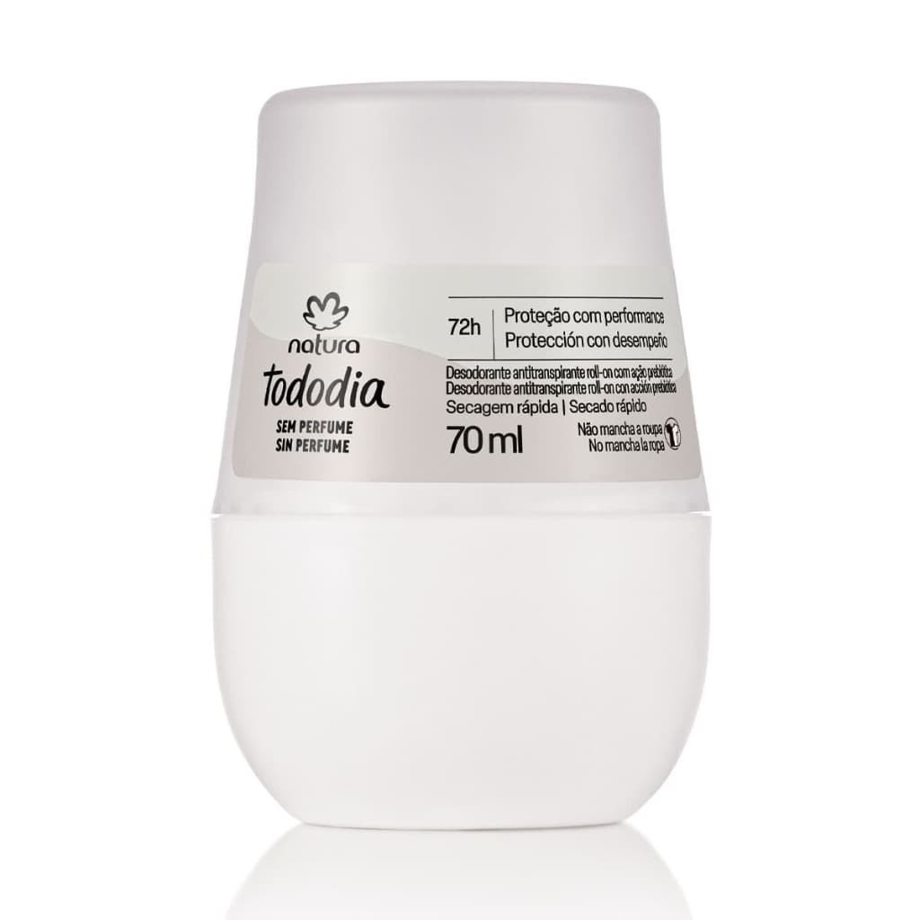 NATURA Desodorante Antitranspirante Roll-on Tododia Sem Perfume 70 ml- PRODUTO ORIGINAL