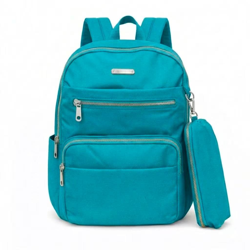 Mochila Feminina Com Estojo Nylon Impermeável Média Casual