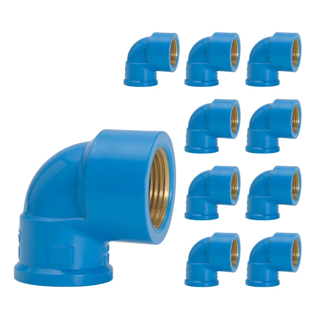 Kit 10 Joelho Bucha De Latão 90 Soldável 25mm X 1/2 Amanco